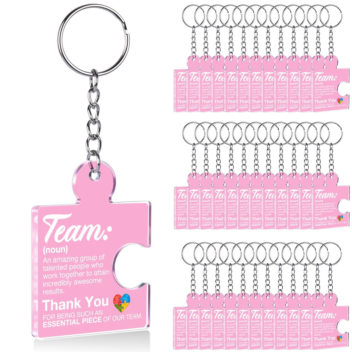Team Appreciation Gifts Bulk Thank You Keychains for Coworkers
