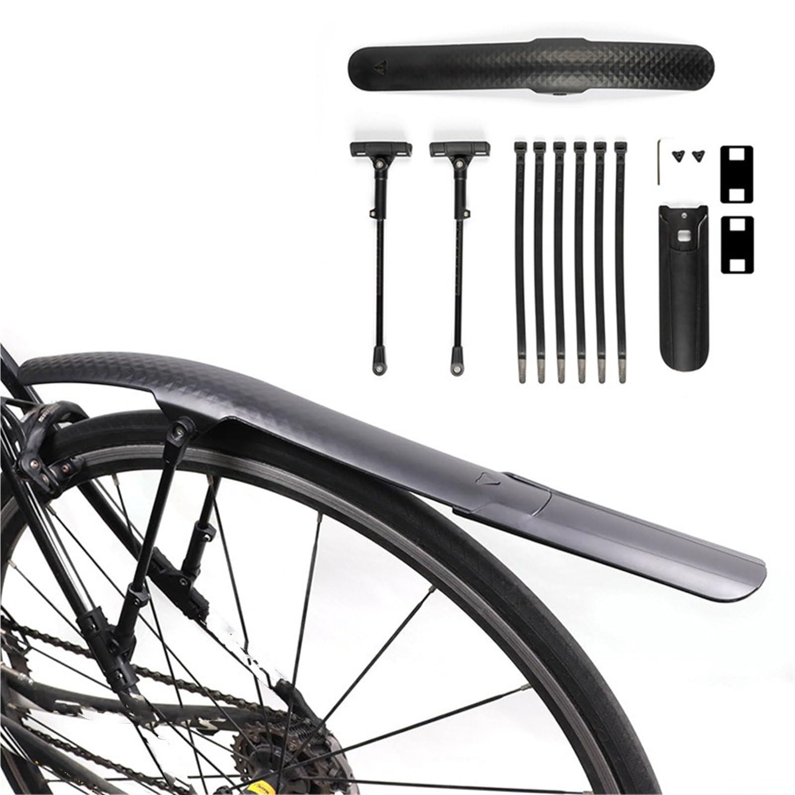Parafango Bici da Strada Regolabile con Installazione a sgancio rapido Parapioggia per Bicicletta Resistente parafango Bici