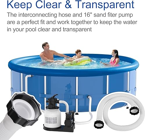 Miniatura 7 de DECOHS Manguera de repuesto para bomba de piscina de 1.5 pulgadas de diámetro, 60 pulgadas de largo, manguera de bomba de piscina sobre el suelo