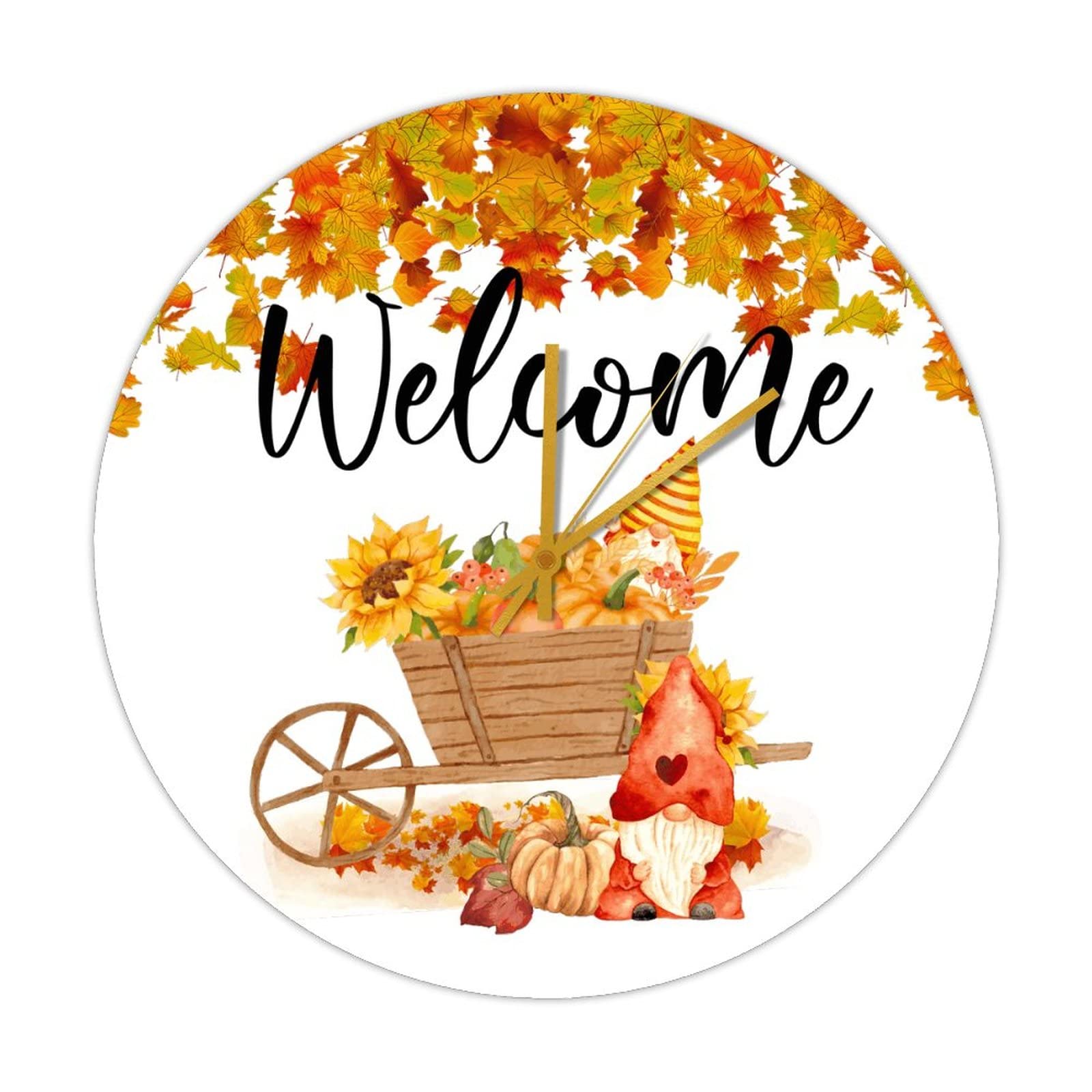 Horloge Hello Fall Welcome Pumpkins : le charme d'un automne rustique chez vous