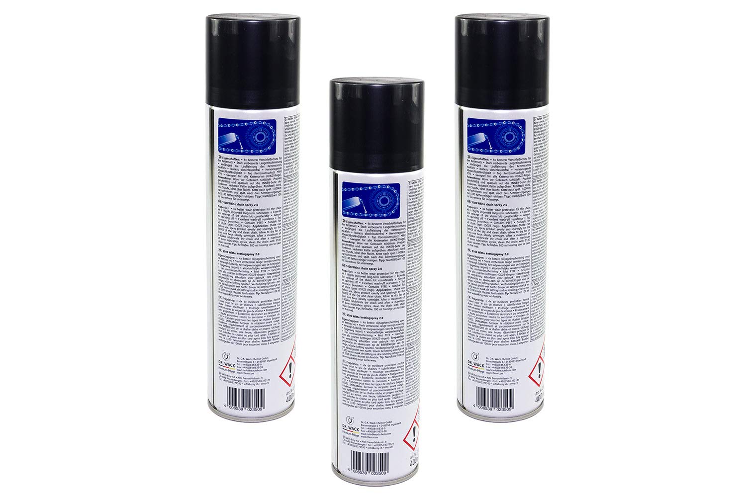 Kettenspray S100 weiss DR. Wack 3 Dosen á 400 ml 4006539723508