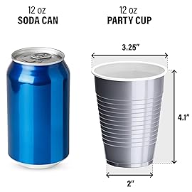 DecorRack Gray Plastic Cups, 12 oz Disposable Cups, Reusable Party Supplies (40 Count)