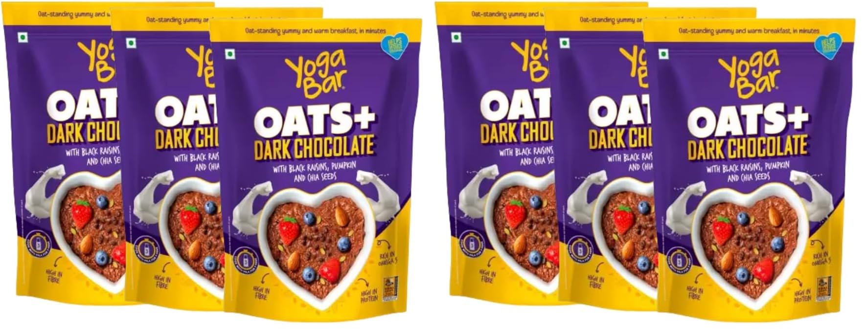 Yogabar Dark Chocolate Oat 1kg, Pack of 6 | Gluten Free Golden Oatss | Healthy Breakfast Cereal with Wholegrain Oats (Dark Chocolate Oatss)-image-25