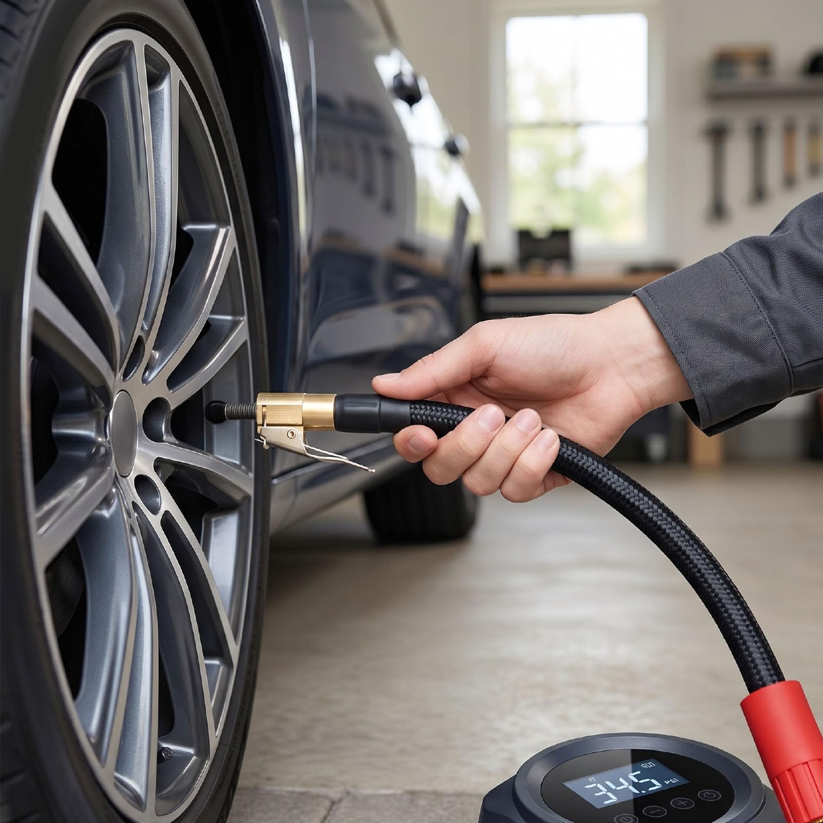 Naroote Adapter Węża do Pompowania Opon 6,3 Cala, Rurka Przedłużająca do Pompowania Opon z Gwintem Zewnętrznym M6, Zawór Zwalniający i Wytrzymuje Wysokie Ciśnienie Samochodów