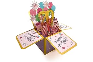 70 Years of Cheerful Celebrations: A Radiant Pop-Up Birthday Card