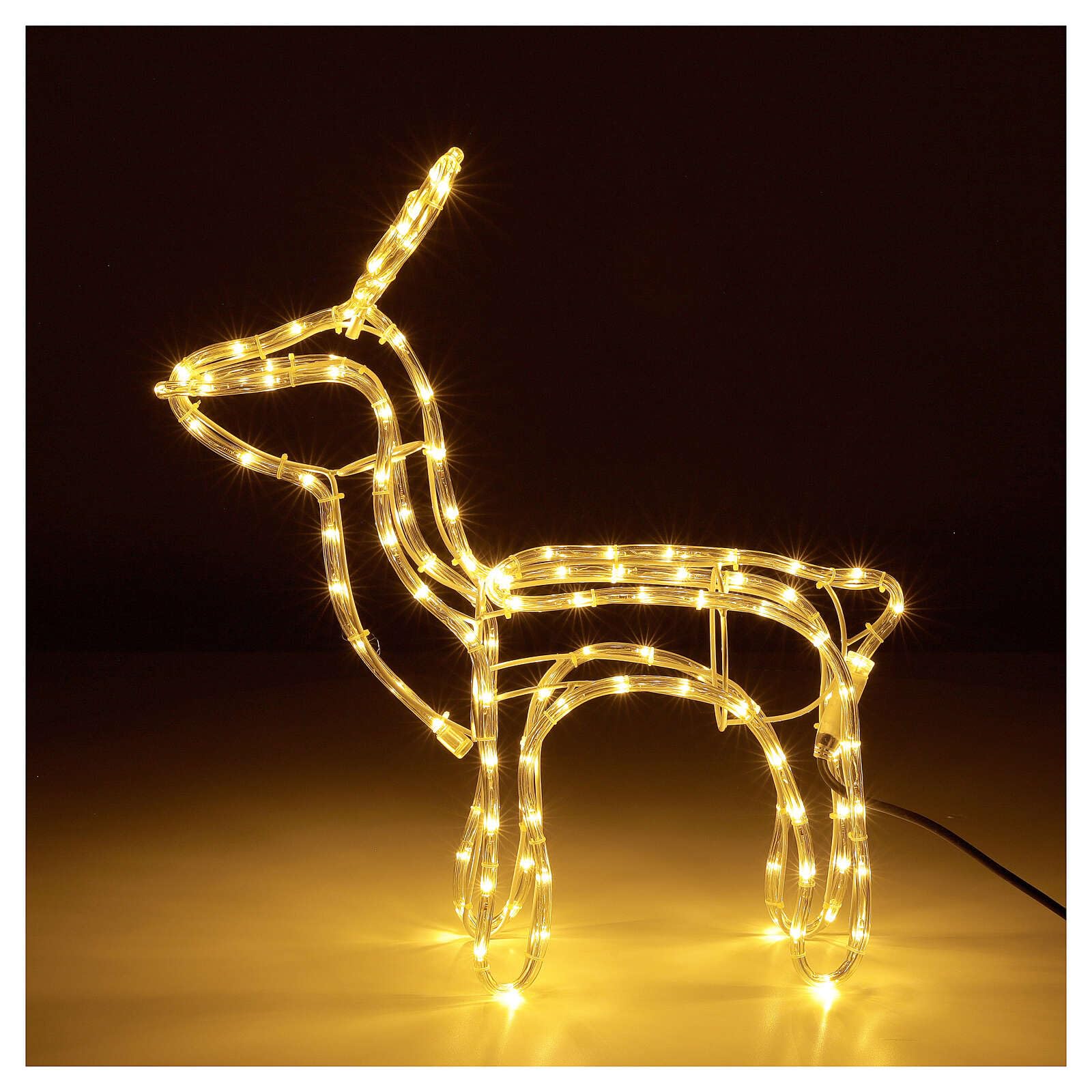 Holyart Leuchtfiguren: Leuchtendes Rentier mit 120 warmweißen LEDs für den Außenbereich, 55 cm