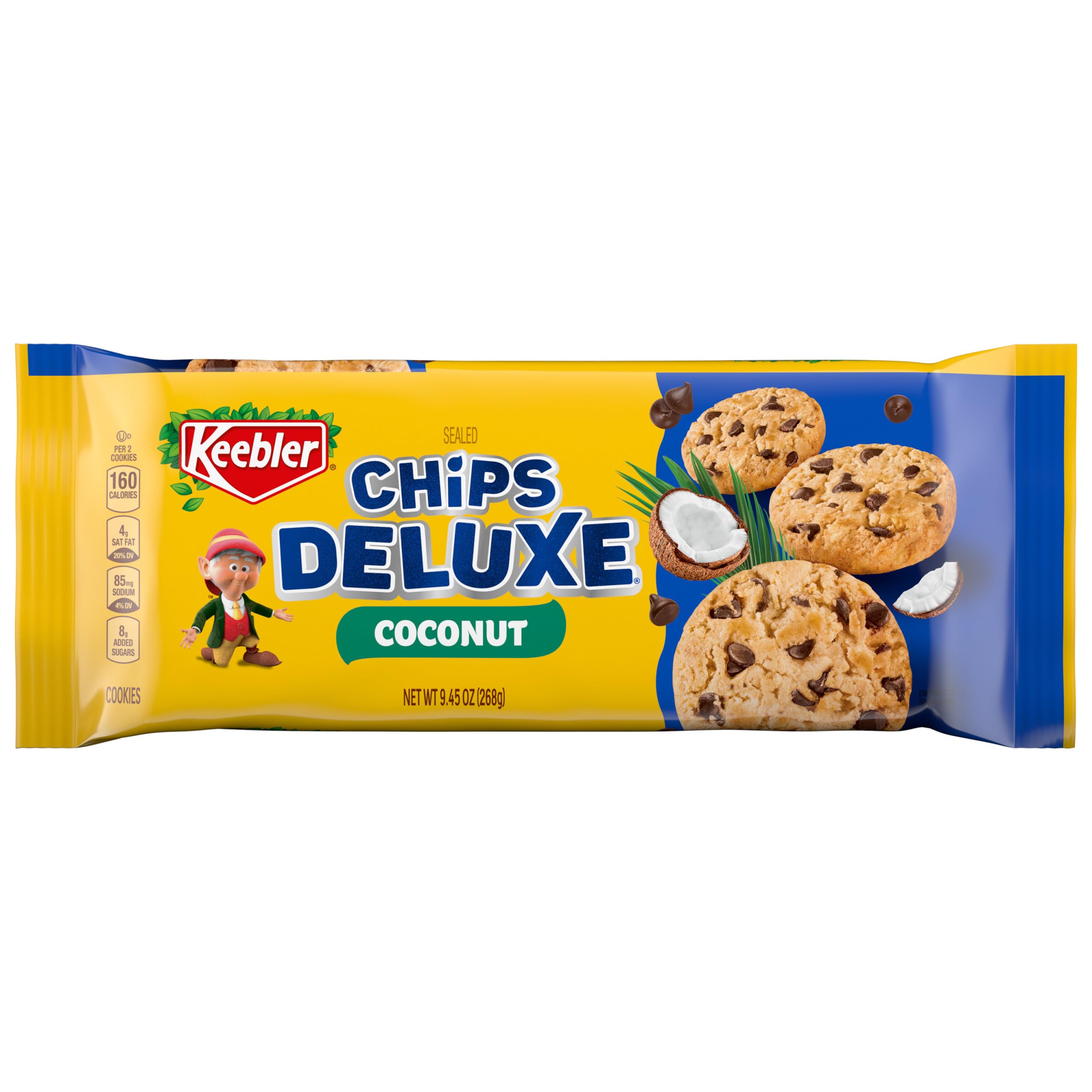 Keebler Chips Deluxe Coconut, Chocolate Chip Cookies, 9.45 Oz