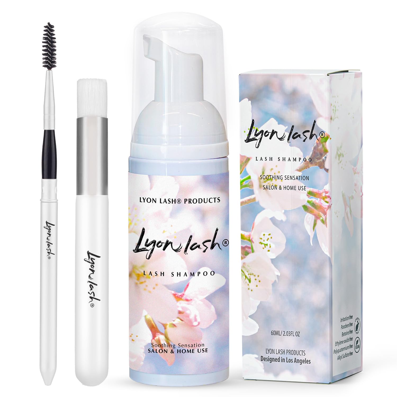 Lyon LashEyelash Extension Shampoo, Brush, Mascara Wand (60ml)