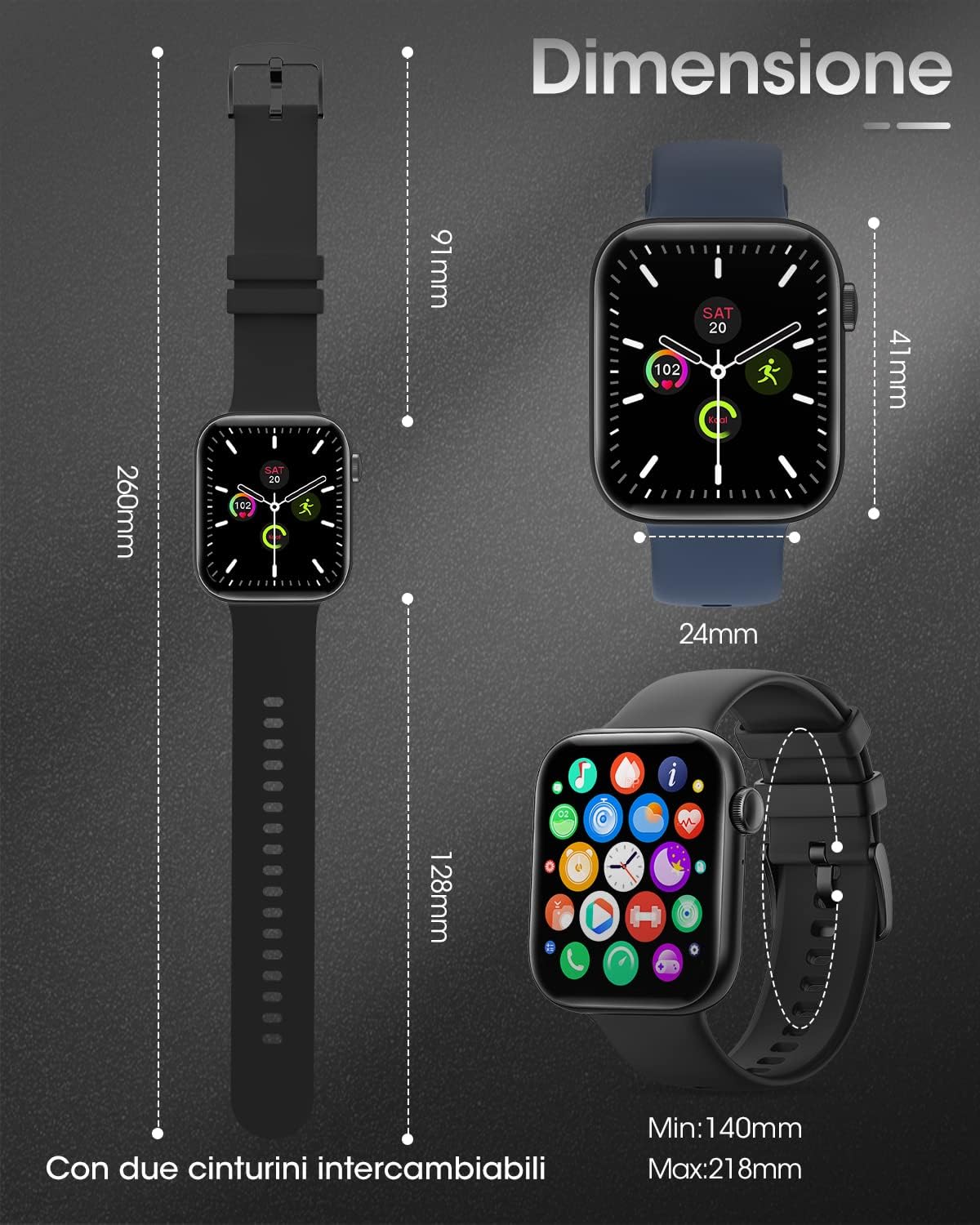 KIQULOV Smartwatch Uomo Chiamate Bluetooth, 1.8 Orologio Smartwatch con 120+ modalità Sport, Monitoraggio Frequenza Cardiaca, SpO2, Sonno, Smartwatch Donna e Uomo per Android iOS KIQULOV Smartwatch Uomo Chiamate Bluetooth, 1.8 Orologio Smartwatch con 120+ modalità Sport, Monitoraggio Frequenza Cardiaca, SpO2, Sonno, Smartwatch Donna e Uomo per Android iOS