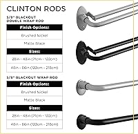 Vista 8 de Barras de cortina Eclipse Clinton, barra de cortina oscurecedora, barra de cortina ajustable envolvente de 5/8 de pulgada, barras de cortina