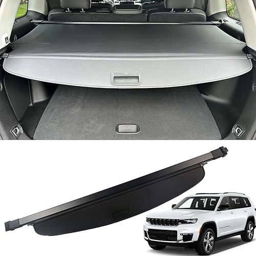 Marretoo Cubierta de carga estilo fábrica para Jeep Grand Cherokee Cargo Trunk Cover Accesorios 2022 2023 Negro retráctil de seguridad para maletero