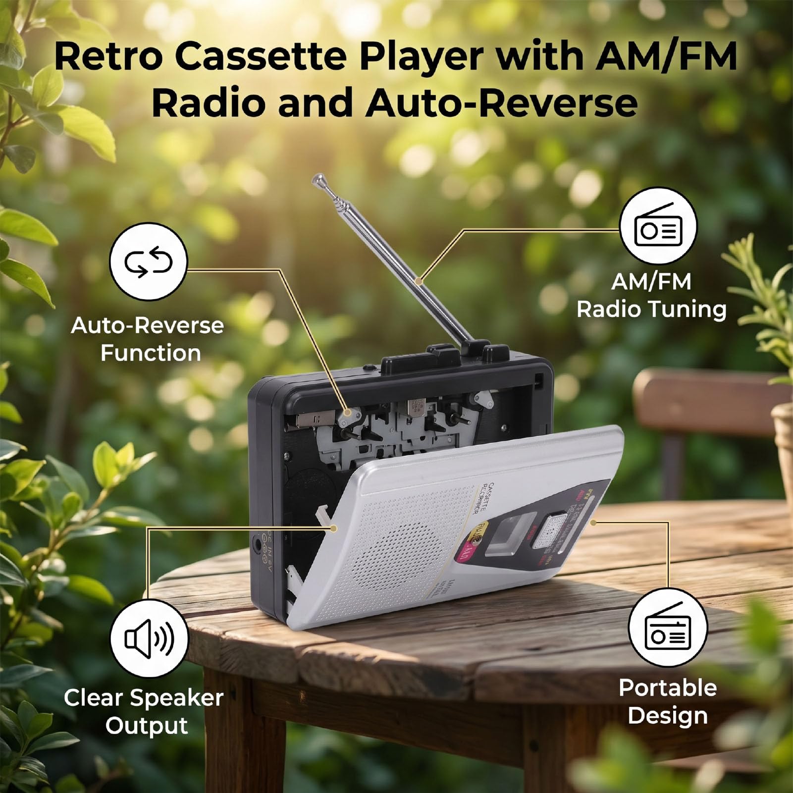 Retro Magnetofon Kasetowy