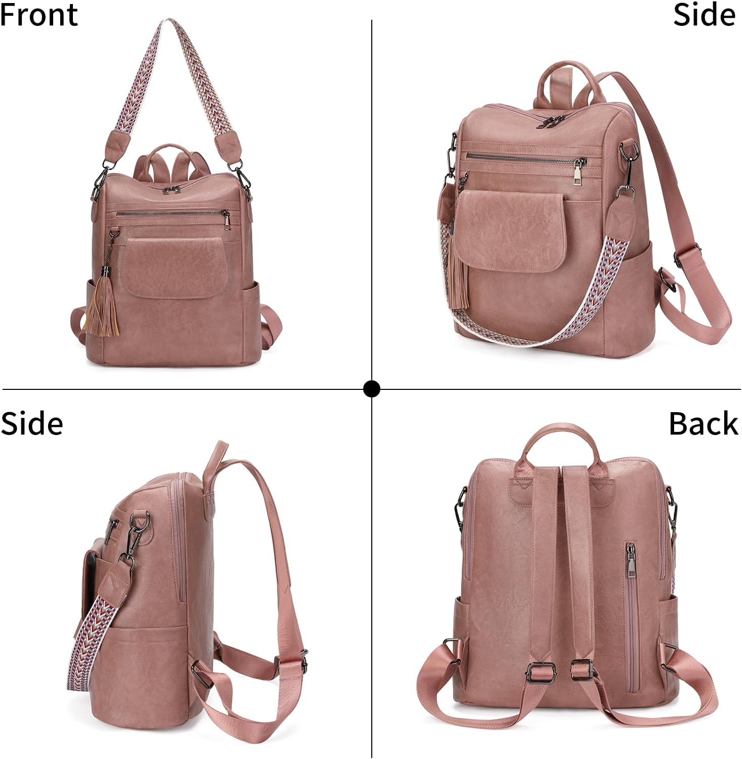 GAEKEAO Backpack Purse for Women Fashion Ladies PU Leather Convertible Shoulder Bags PU Leather Handbag Casual Travel Daily - Image 5