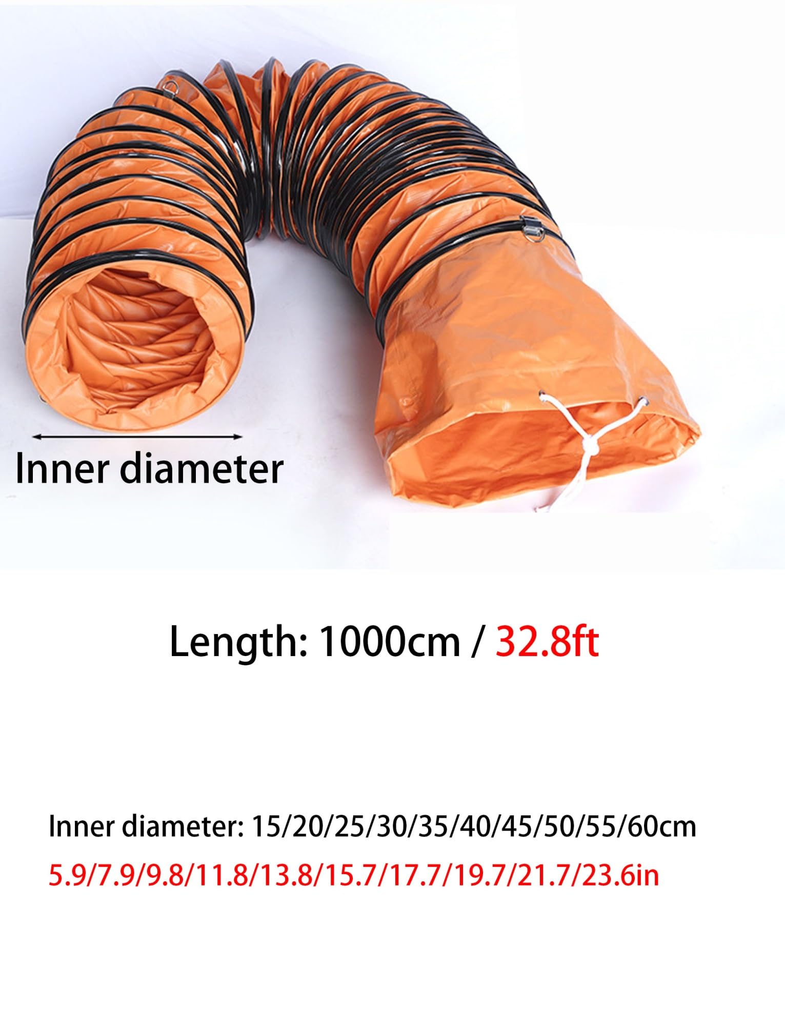 Tubo flessibile industriale in PVC, resistente, grande diametro per applicazioni di ventilazione e scarico
