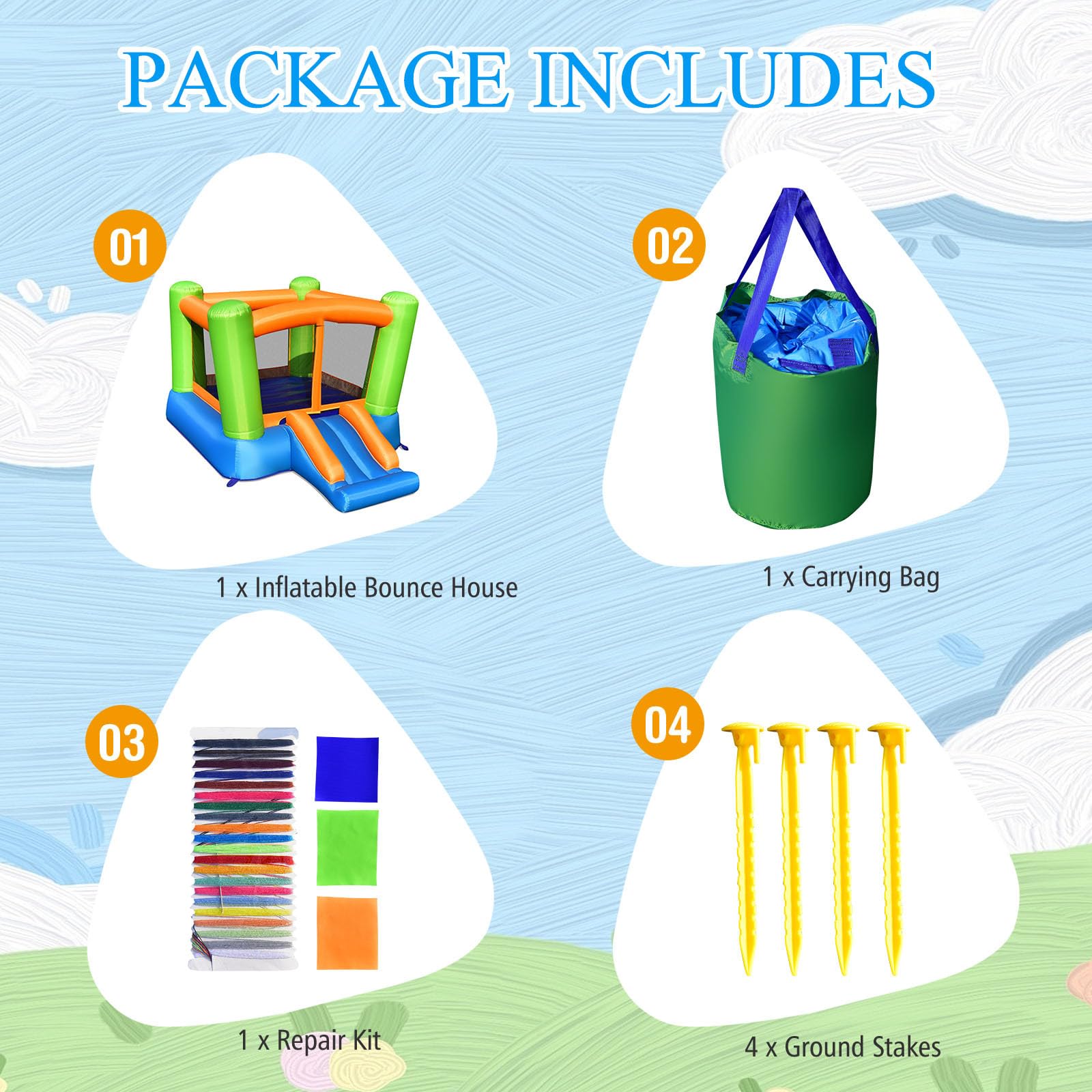 LIFEZEAL Castillo Hinchable, Castillo Hinchable con tobogán, Zona de Salto, Apto para Interior y Exterior, para niños de 3 a 10 años (sin soplador)