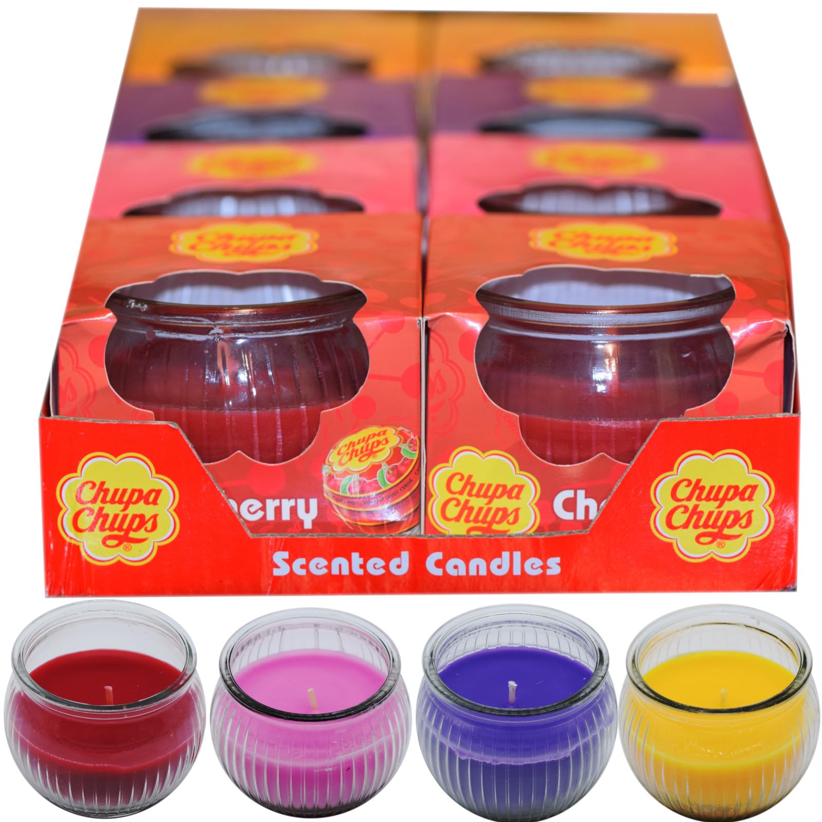 16 x 85 g Chupa Chups Scented Candles (Mix of 4 fragrances / 4 Pieces)