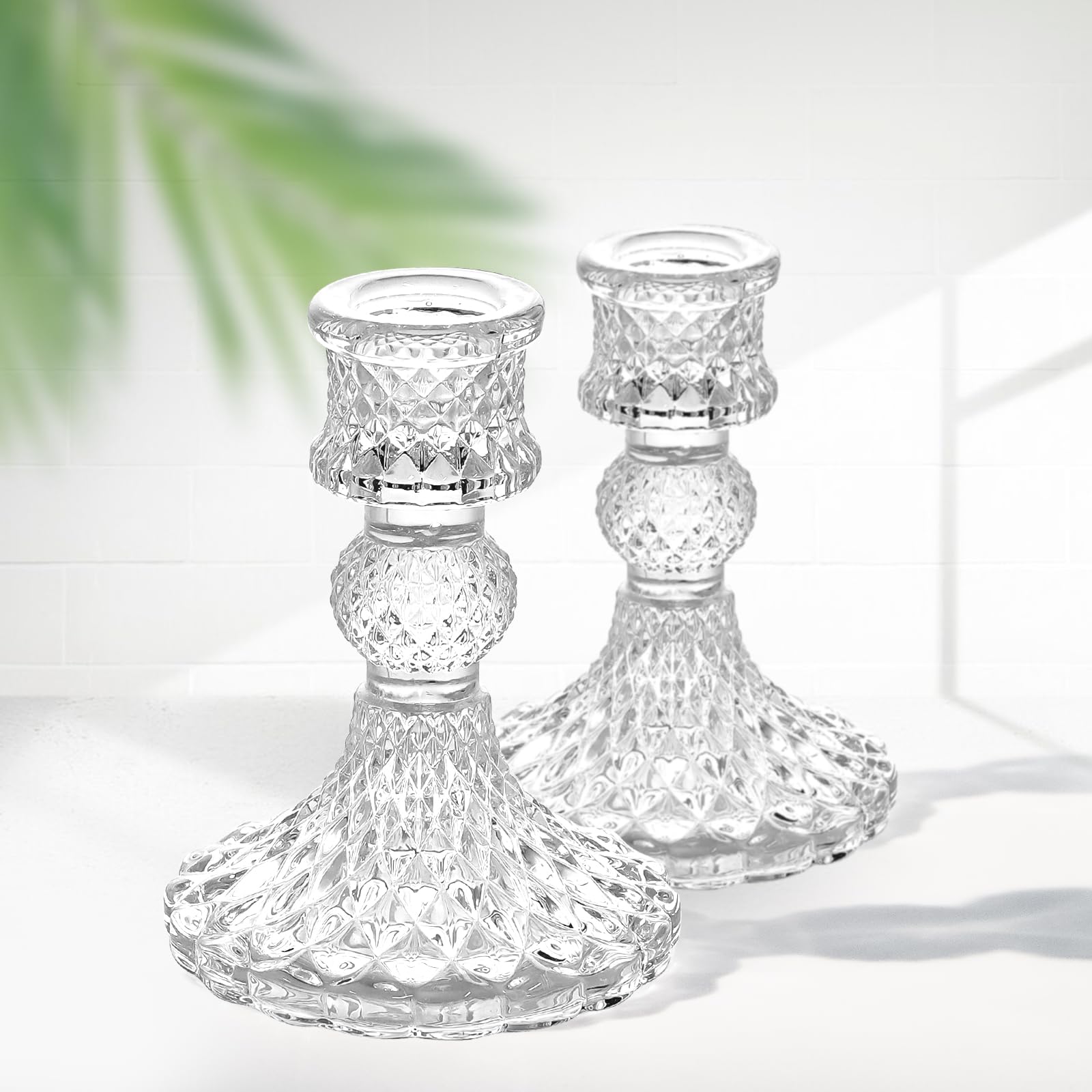 Decoracion Hogar Moderno Portavelas De Cristal Amarillo Oscuro | Juego De 4 | 6cm De Alto | Para Hogar, Bodas, Fiestas Centro Mesa Boda