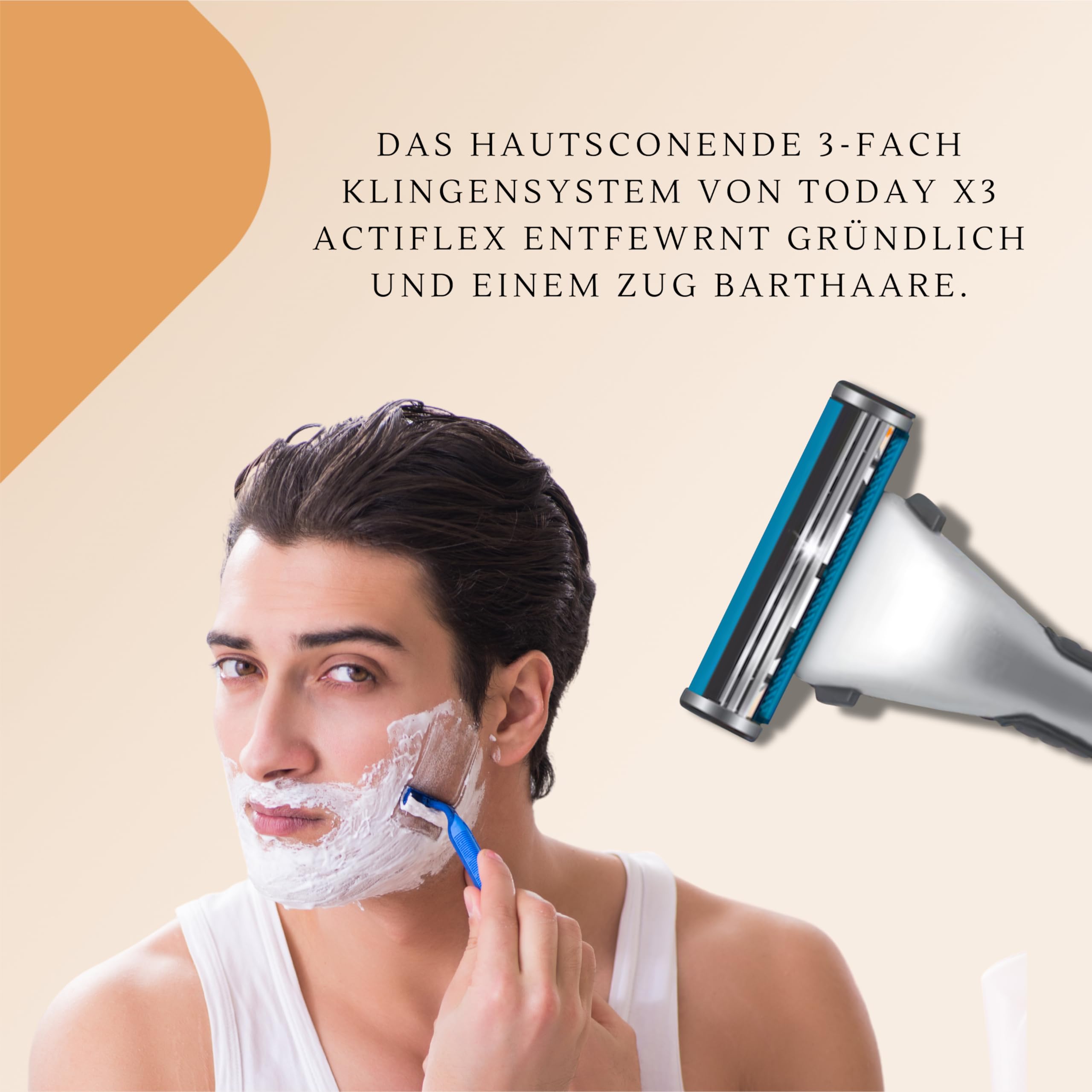 Today Men 3 Klingen X3 Acti Flex 10 Ersatzklingen mit Aloe Vera Gleitstreifen