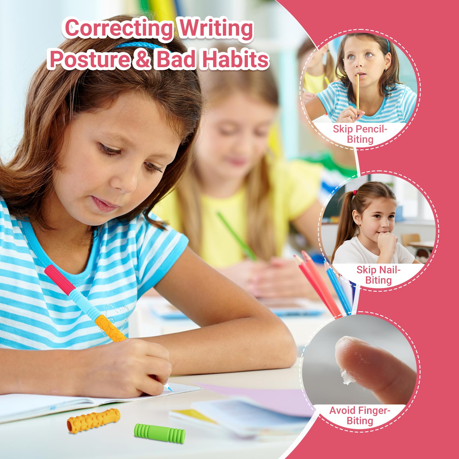 DdLUCK Silikon Sensorik Stiftgriffe 24-teilig | Fidget Toys | Für ADHS & Autismus