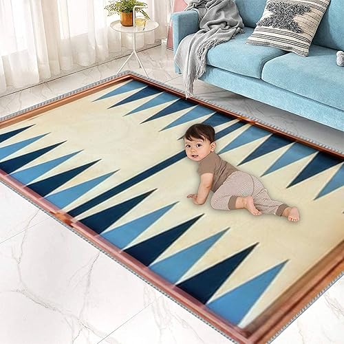 Miniatura 2 de Alfombra 3D de madera antigua para jugar al backgammon, alfombra extra grande para habitación de niños, sala de juegos, decoración de guardería para