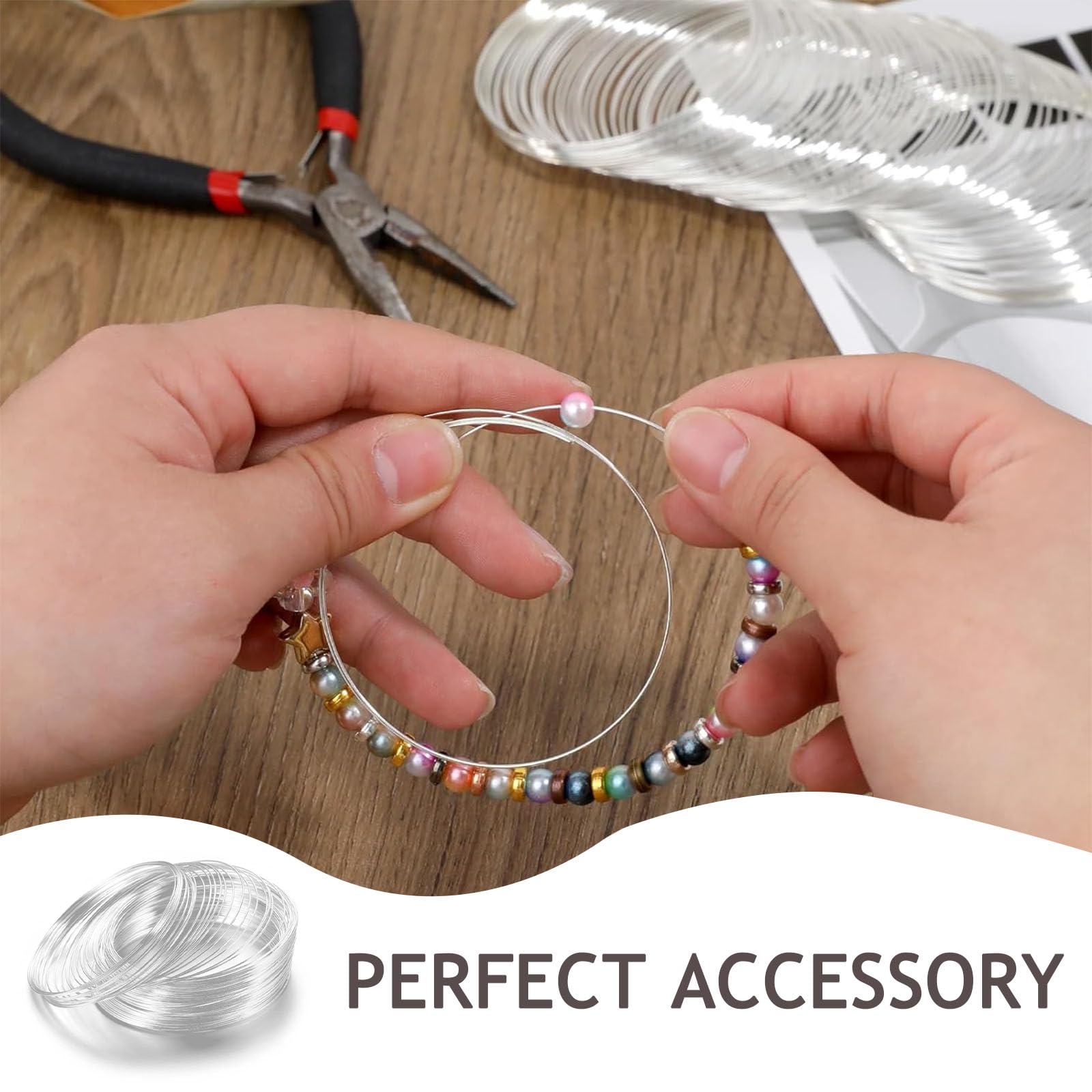 Filo Di Memoria Per Gioielli - 100 Anelli In Argento O Oro Per Braccialetti Fai Da Te