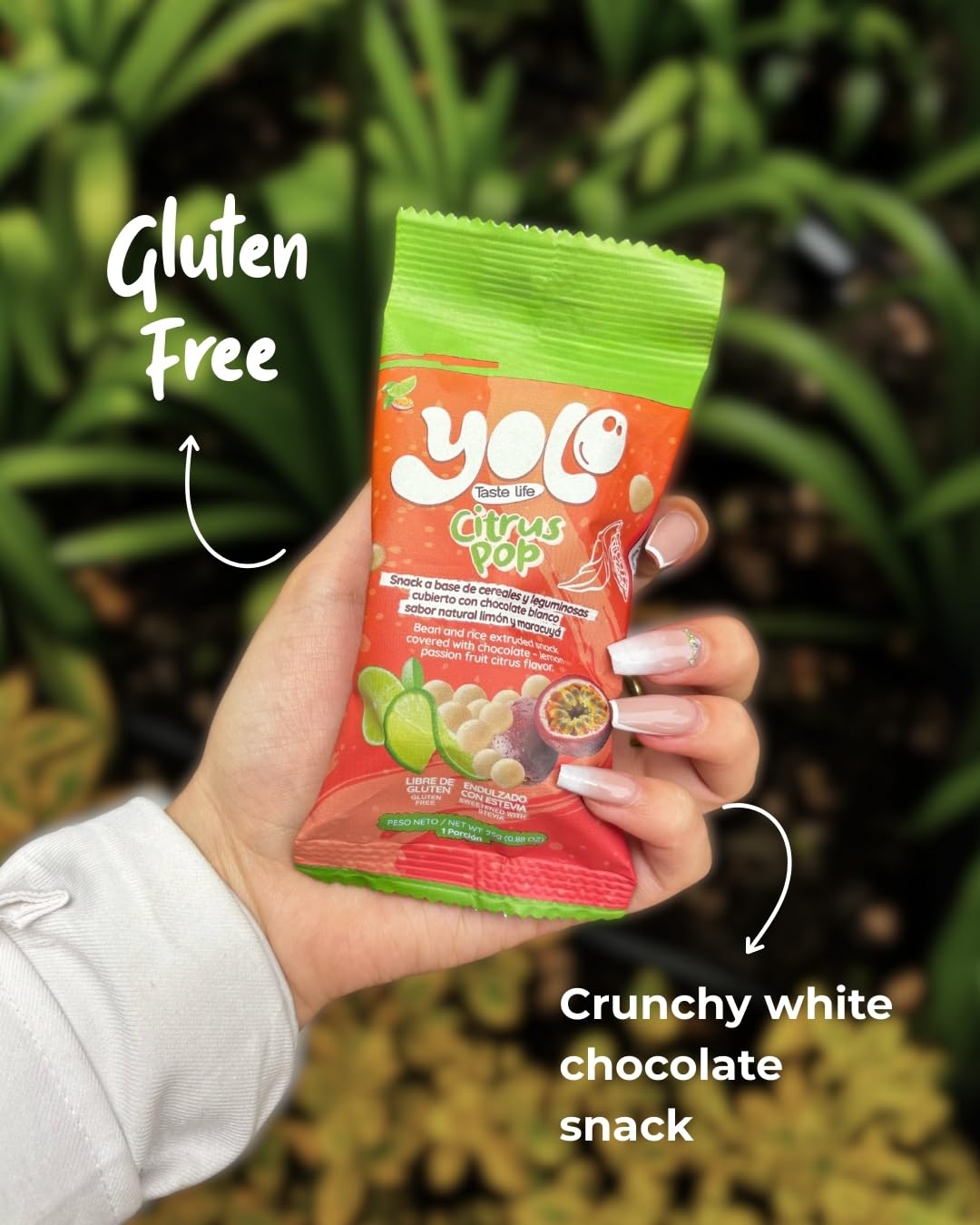 YOLO Taste Life Citrus Pop Chocolate Covered Crunch Bites – 16 Pack (0.88 oz Each) | White Chocolate with Natural Lemon & Passion Fruit | Sugar Free, Gluten Free, Sweetened with Stevia & Erythritol | On-the-Go Snack | Total Net Wt 14.08 oz