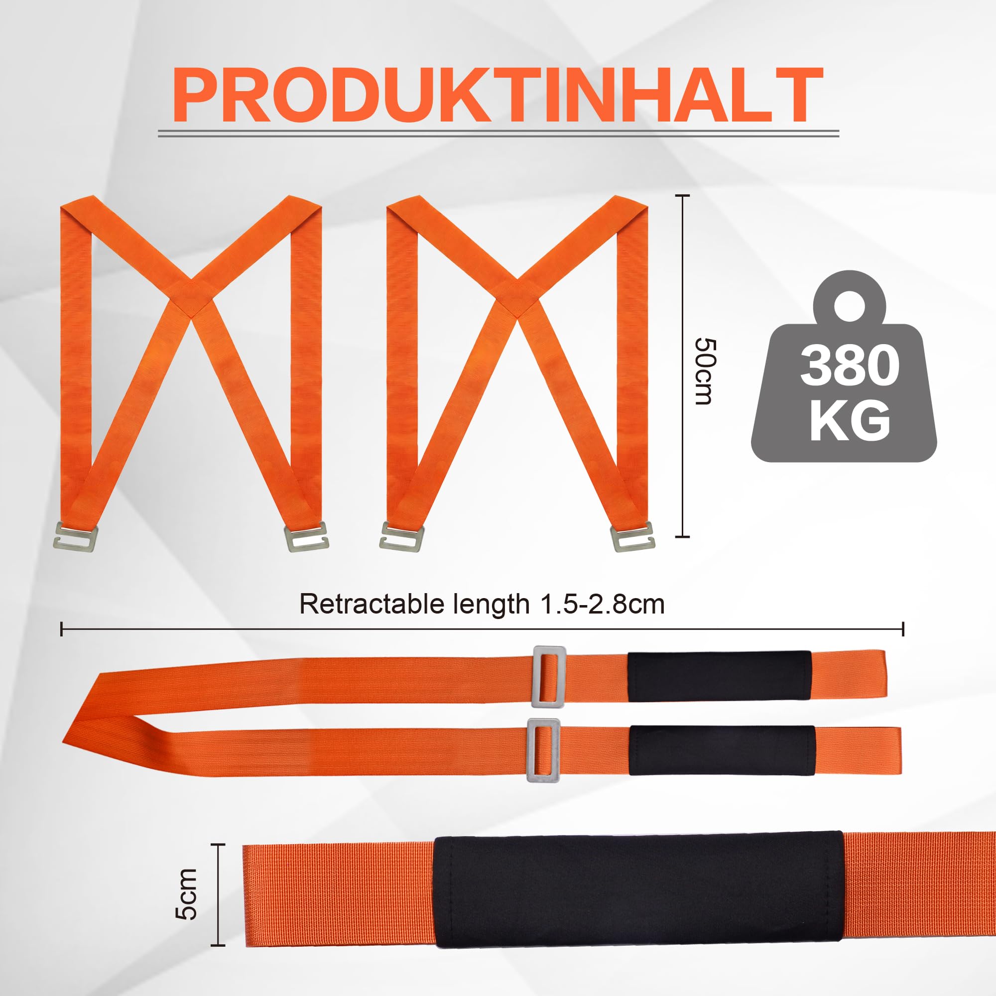 LKFDTW Tragegurte Umzug für 2 Personen - Umzugsgurte mit 380kg Traglast | Transportgurt für Möbel, Matratzen, Haushaltsgeräte | Inkl. Anti-Rutsch- Handschuhe