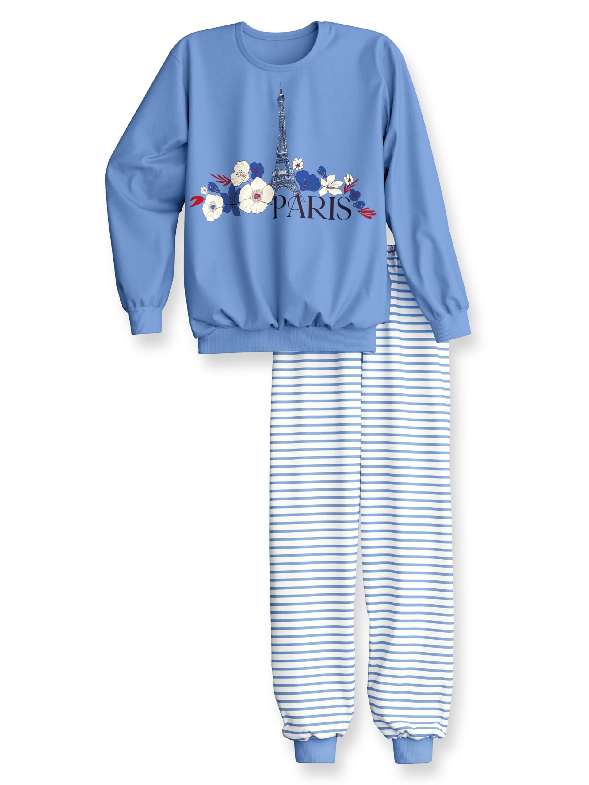 CALIDA Kids Bündchen-Pyjama Kinder | Schlafanzug aus Baumwolle, atmungsaktiv, pflegeleicht, mit weichen Bündchen