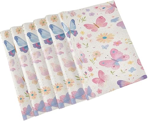 Miniatura 9 de Manteles individuales de verano hermosos de encargo de las moscas de verano manteles individuales lavables de plástico niños conjunto 6 12 x 18