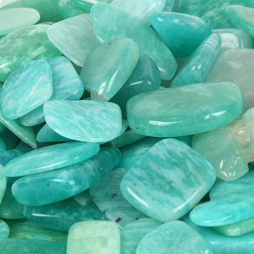 Miniatura 2 de Justinstones Grandes chips pulidos de amazonita brasileña triturados adornos curativos de cristal de piedra rodada, 3.53 onzas