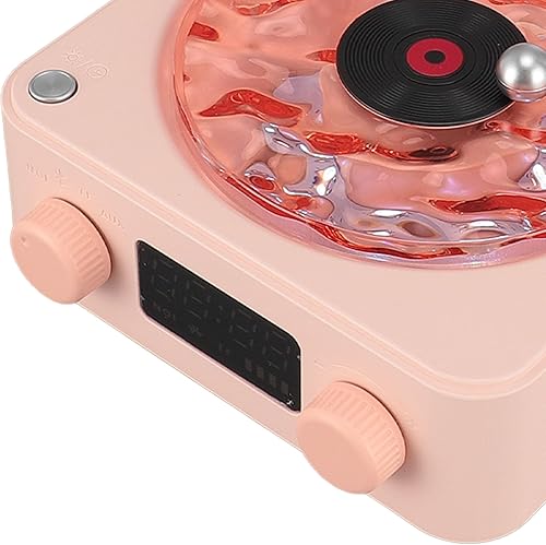 Miniatura 8 de GOWENIC Altavoz Bluetooth con tocadiscos, estéreo clásico a la antigua, con luz nocturna y pantalla de hora, bonito altavoz para dormitorios, salas