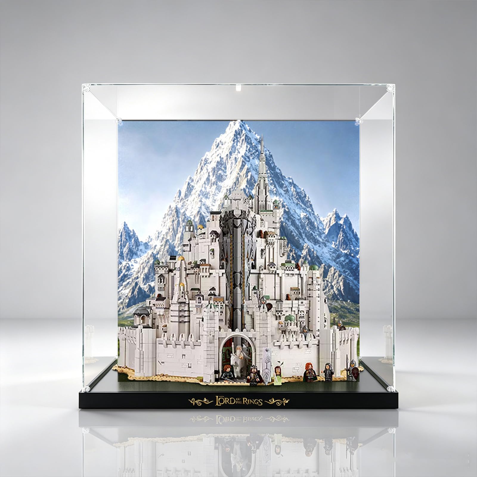 Witryna akrylowa do Lego Technic 11377 (Białe Miasto), pyłoszczelna, zestaw do budowania, 65 x 40 x 65 cm, przezroczysty wyświetlacz odporny na zarysowania, żółknięcie (tylko witryna) (tło)
