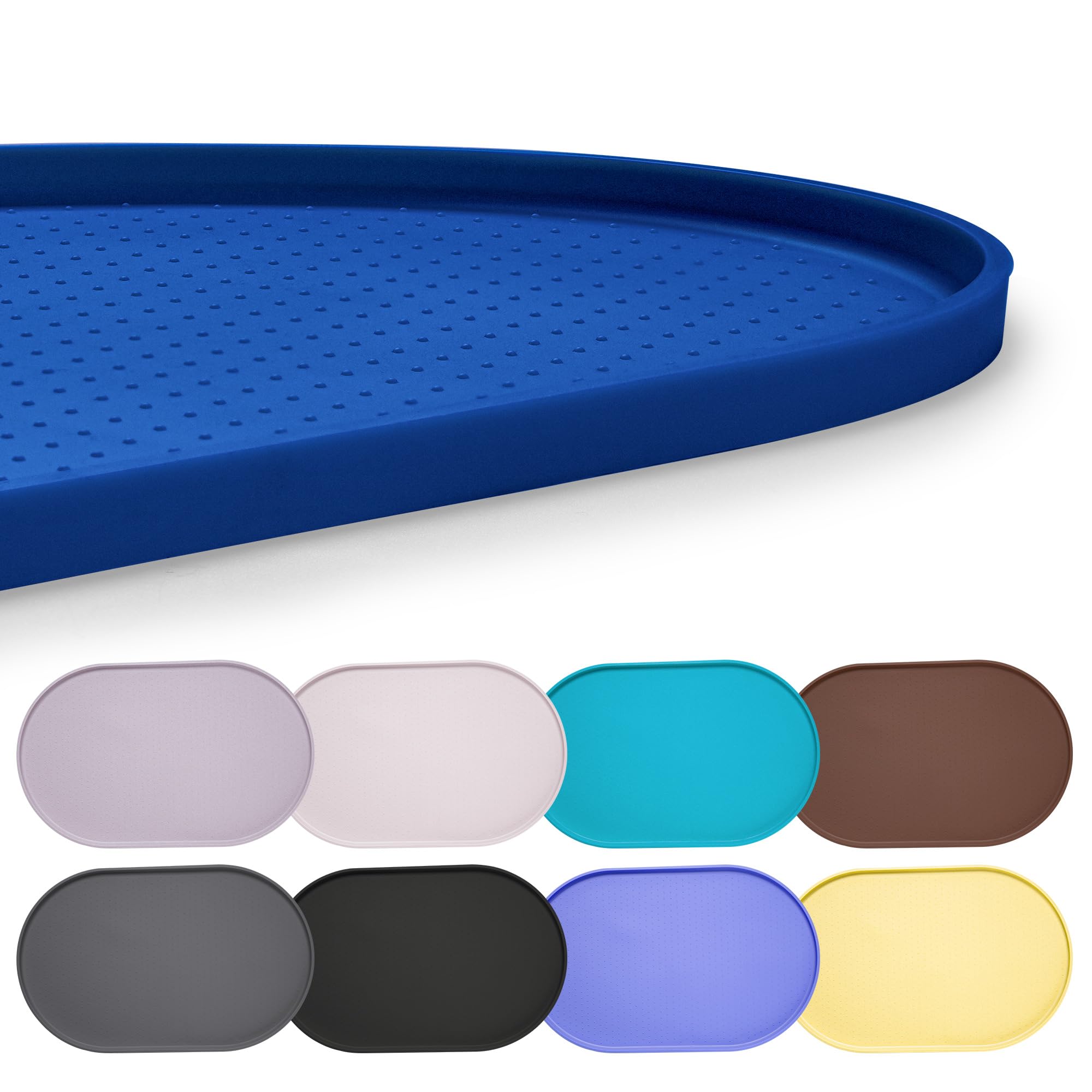 Hubulk Tapis d'alimentation en silicone 100 % imperméable avec bord surélevé pour la nourriture et l'eau, tapis de gamelle pour chien, set de table pour chat avec rebord haut protège le sol pour chats