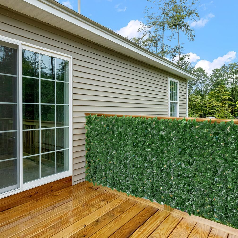 Toddmomy Artificial Green Leaf Fence Simulated Plant Wall Decoration for Courtyard Garden and Indoor Spaces Faux Trellis Natural Appearance Privacy Enhancement for Various Occasions