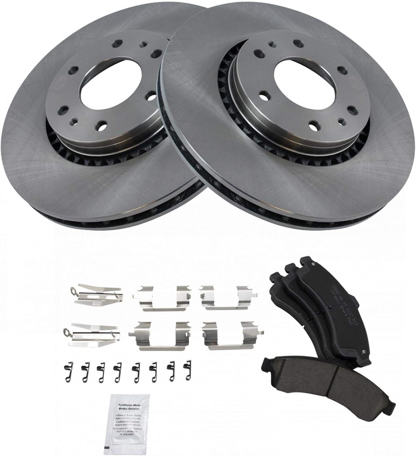 Front Premium Posi Ceramic Pad Rotor & Hardware Kit for GM