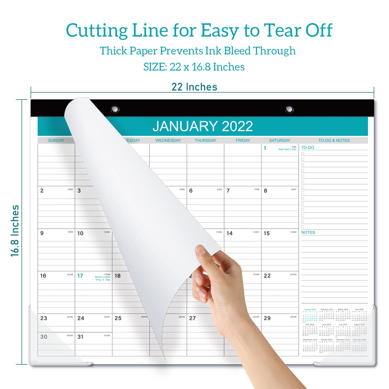 2022 Desk Calendar Large Desk Calendar 22" x 17", Desk Pad Calendar