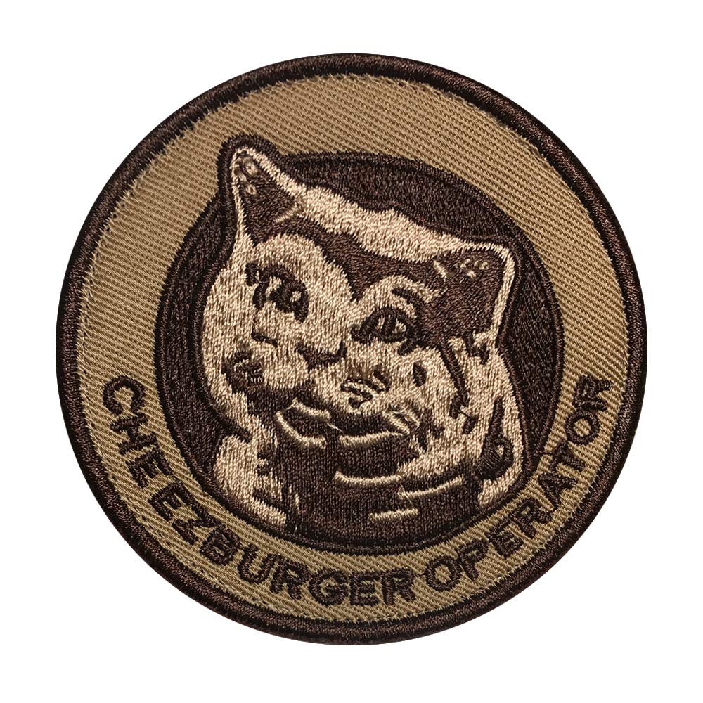 MORTHOME Cheezburger Operator Morale Velcro-Backed Embroidered Patch (Desert)