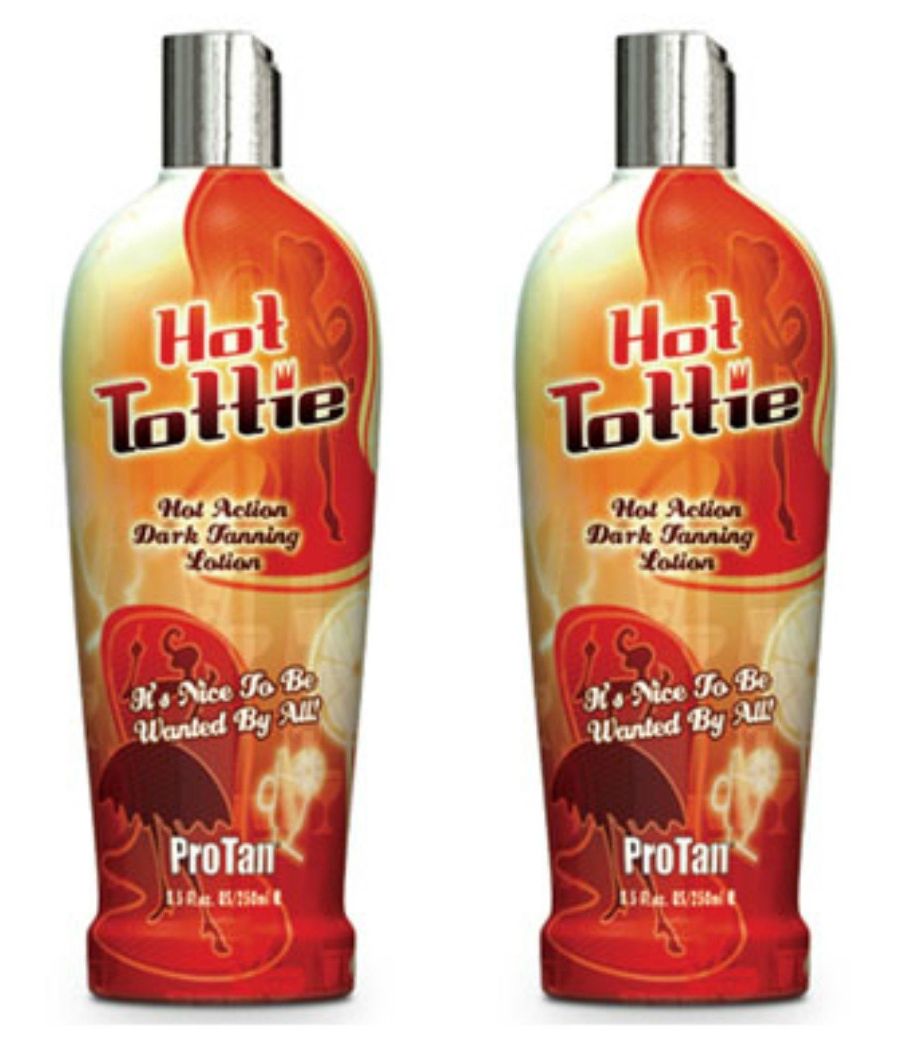 2 X Pro Tan Hot Tottie Tanning Lotion 250ml Sunbed Tan