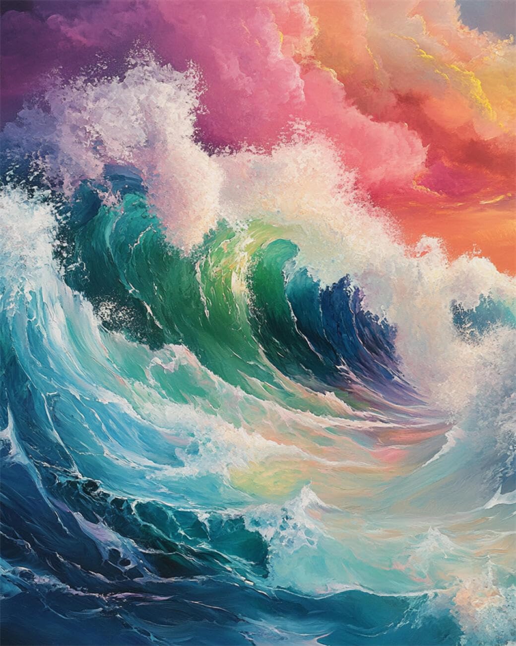 Rkflgew C Diy Bead Embroidery Kits Fantasy Waves 30X40cm