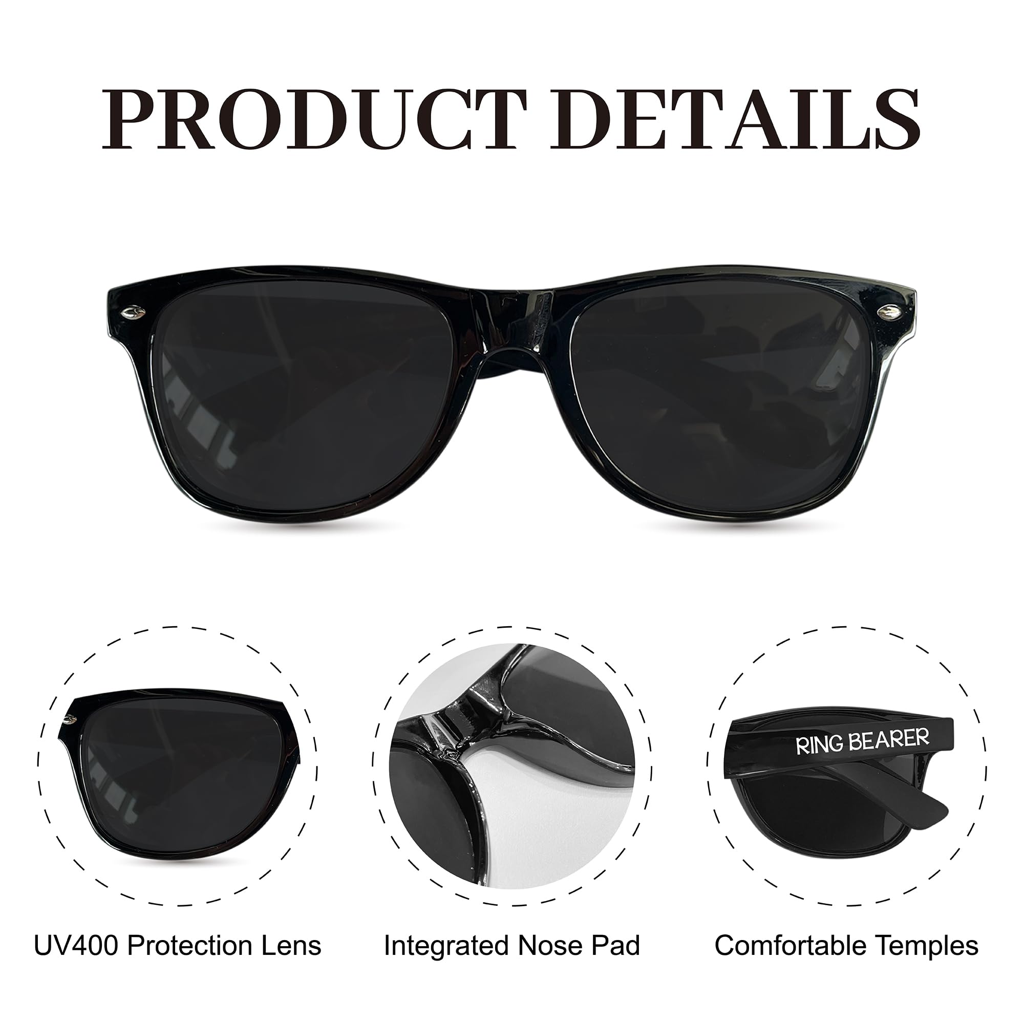 LADY&HOME Ring Security & Ring Bearer Sunglasses,Ring Bearer/Ring Security Proposal,Wedding Favors Gift for Little Boys