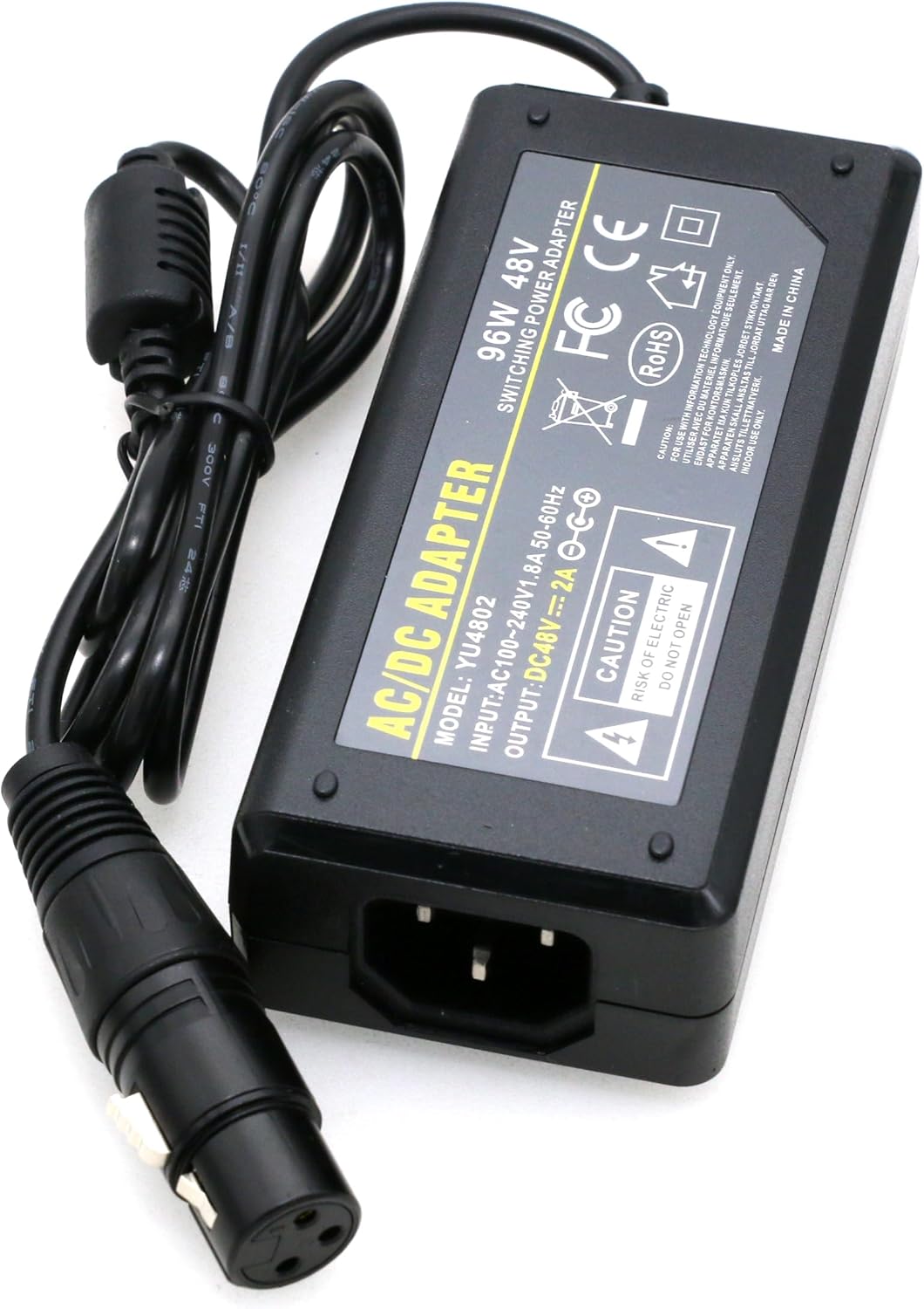 48V 2A AC DC Power Supply Adapter with XLR 3 Pin Female for Aitus Amaran Aimora 100d 100x Live Fill Light Photography Power Adapter 48V 2A