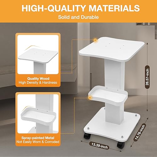 Miniatura 4 de Soporte de rueda de aluminio para peluquería y belleza, carrito móvil, carrito rodante, bandeja de almacenamiento de instrumentos para el cabello,