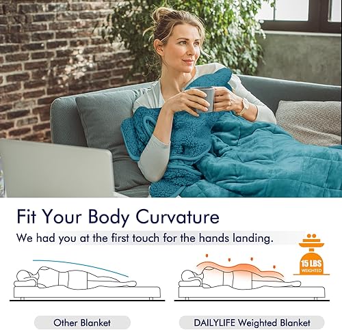 Miniatura 2 de DAILYLIFE Manta térmica con peso, manta eléctrica para adultos, tamaño individual de 48 x 72 pulgadas, manta térmica pesada con cuentas de vidrio de