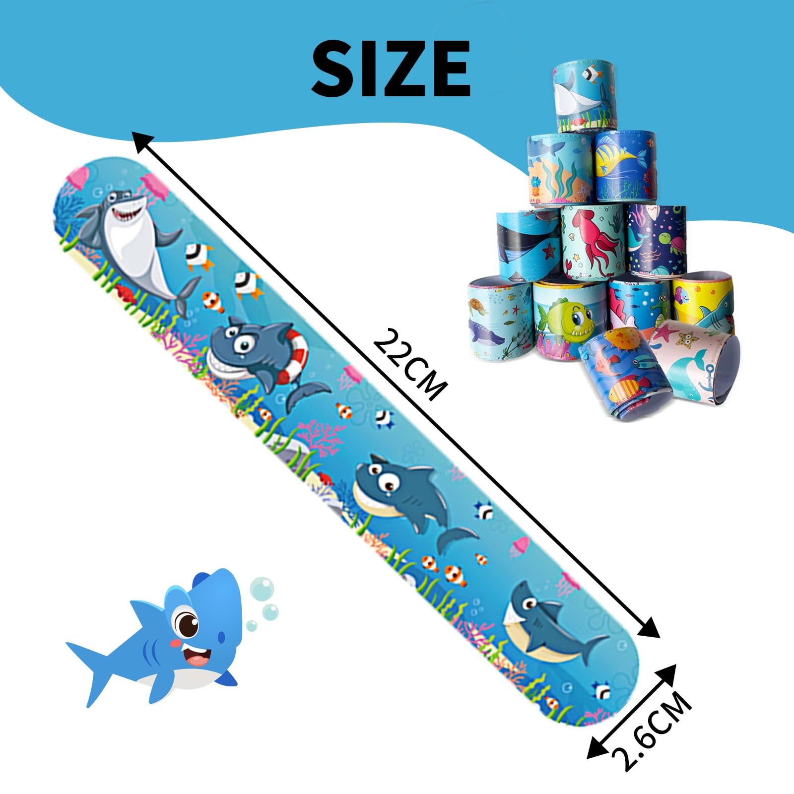 Slap Bracelet 40 pcs Motifs Animaux Forestiers Marins Dinosaures Bandes Cadeaux Anniversaire Jouets Garçons Filles