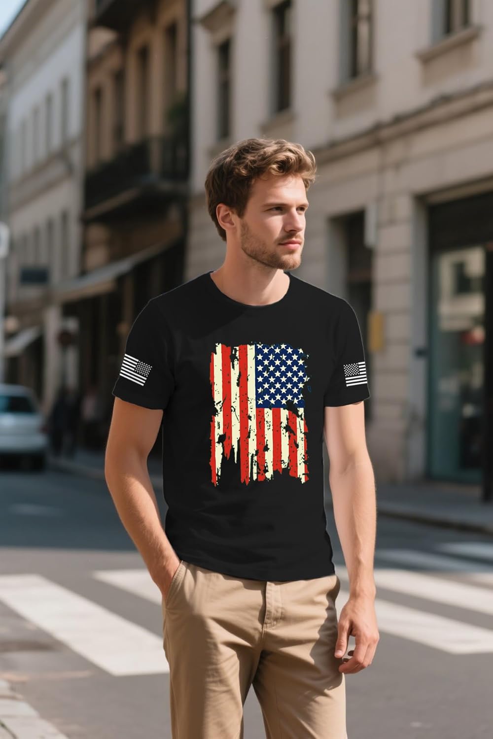 American Flag Shirts for Men USA Patriotic T-Shirt 4th of July Tee Tops - Image 4