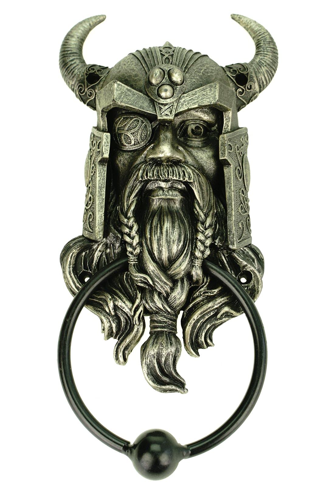 Türklopfer Odin Wikingerkopf Metallring Germanisch 24 cm Türstopper Mehrfarbig 1 Stück