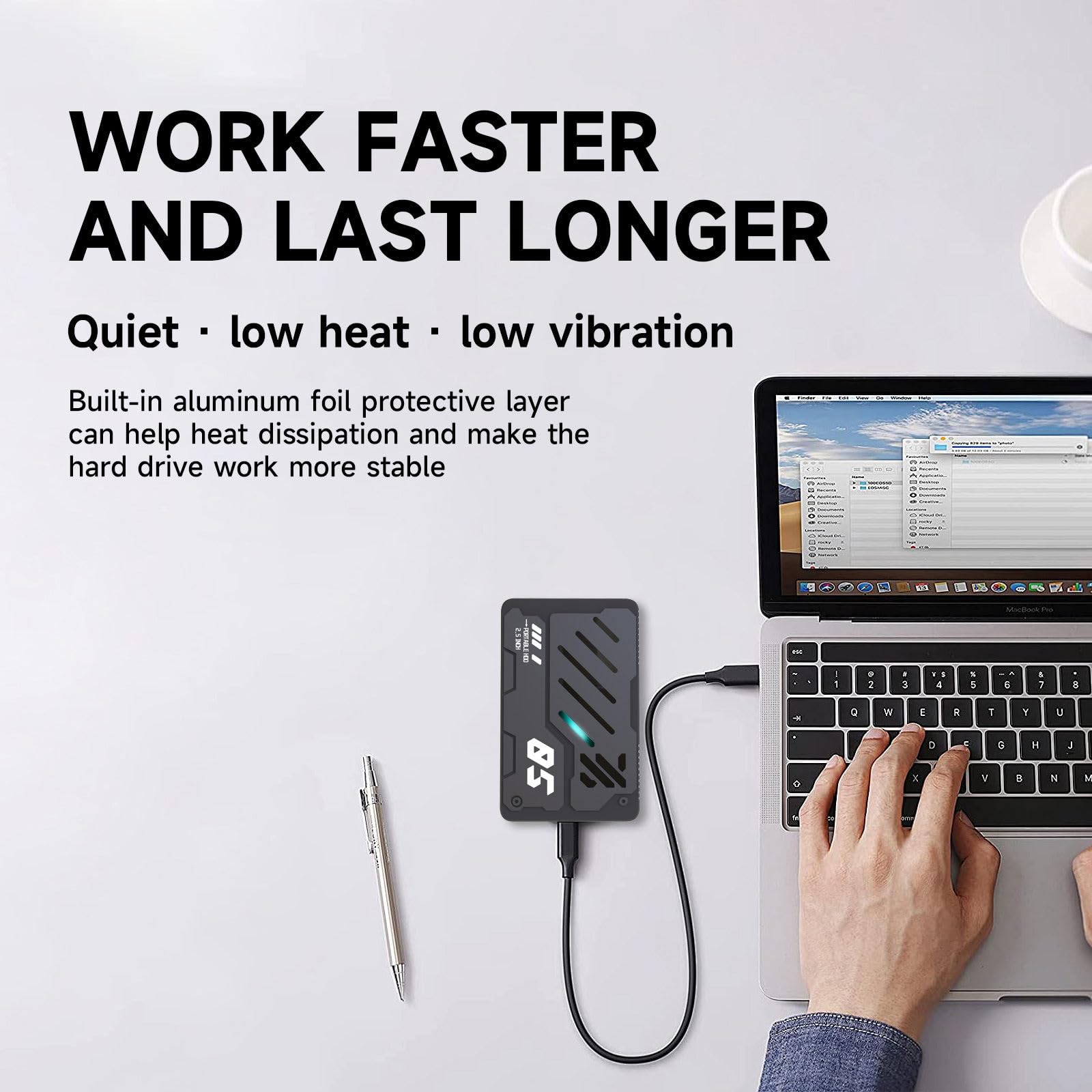 Hard disk esterno sottile USB3.0 da 2,5 pollici con opzione di archiviazione 160G/250G/320G/500G/750G/1TB Unità esterna di trasferimento dati ad alta velocità - 5