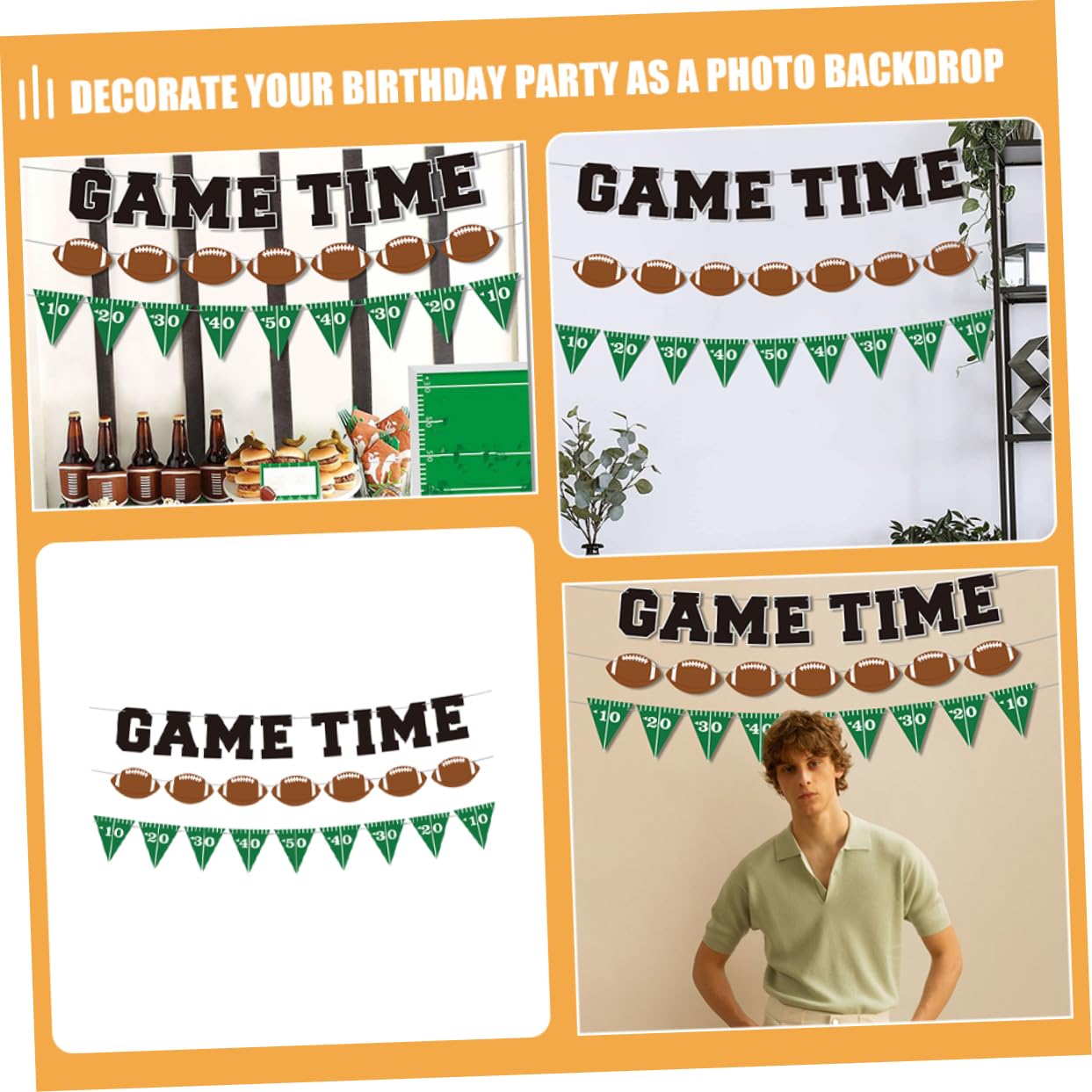Yardwe 9 Set Di Decorazioni A Tema Per Feste Di Compleanno Striscioni Da Parete A Tema Calcio Articoli Per Feste