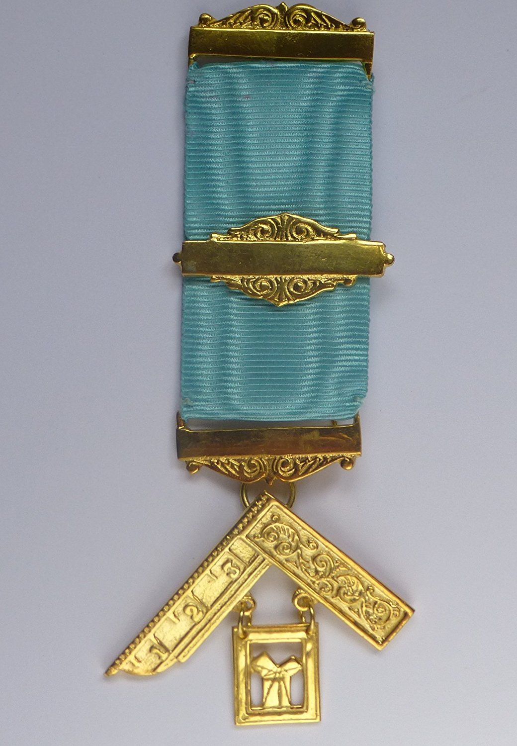 The Lodge Masonic Regalia Gold Masonic Past Master Breast Jewel - 3 Bar Ornate - Lr299