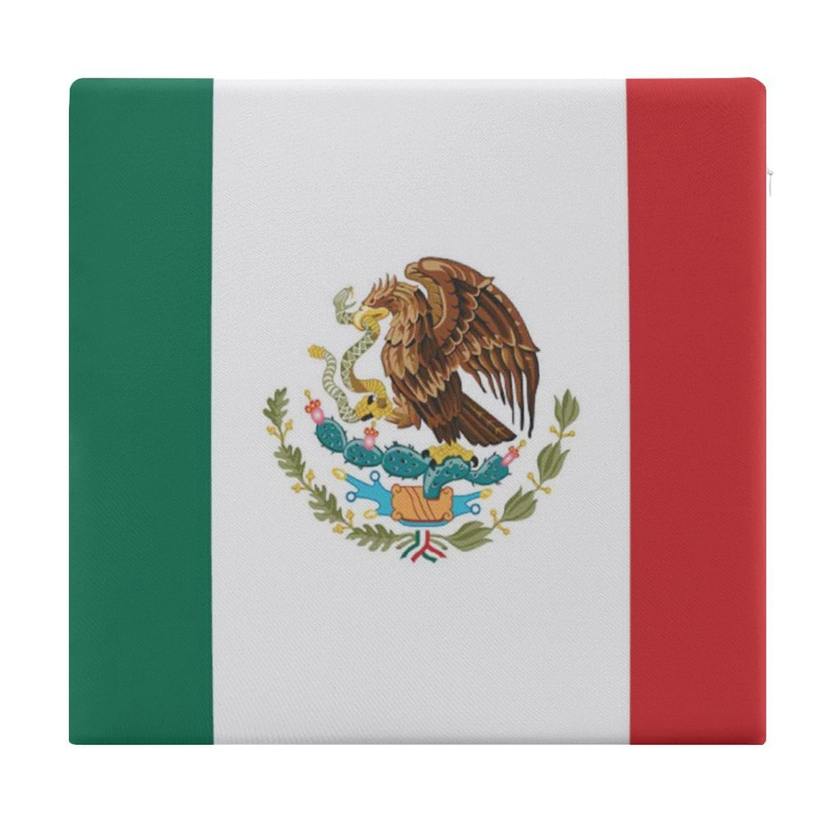 JZemdybill Chair Pad, Flag of Mexico Seat Pad, Square Chair Cushion for Yoga Living Room Balcony